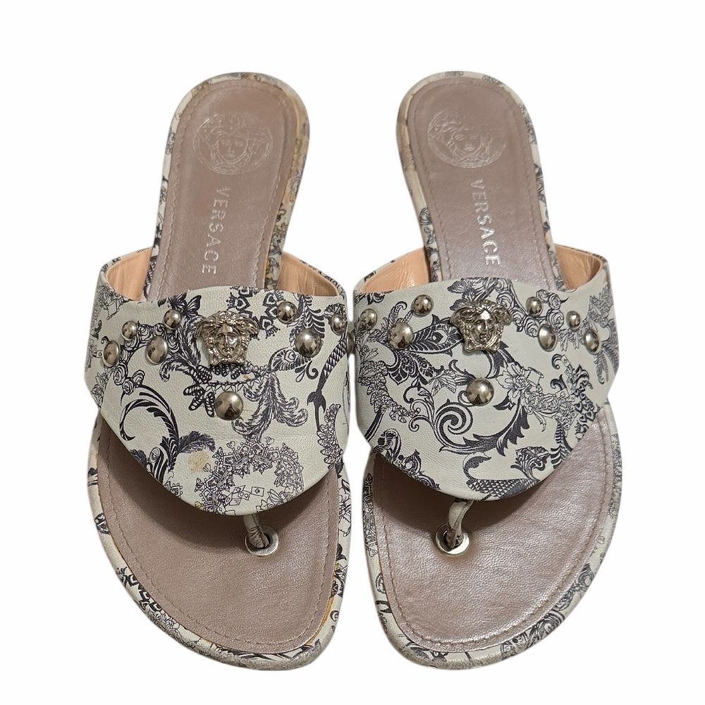 Versace Medusa Thong Sandals Size 37.5